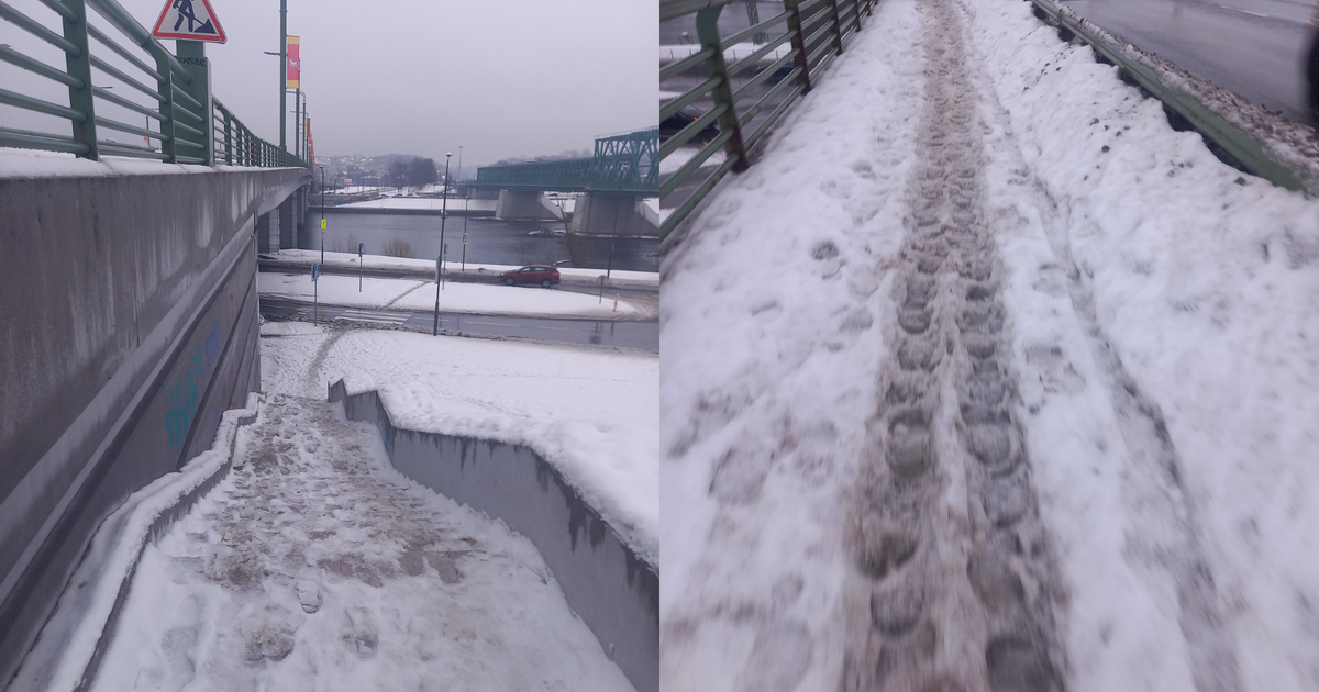 Slidūs pėsčiųjų takai ir nebarstyti laiptai: žmonės nebežino, kaip saugiai praeiti